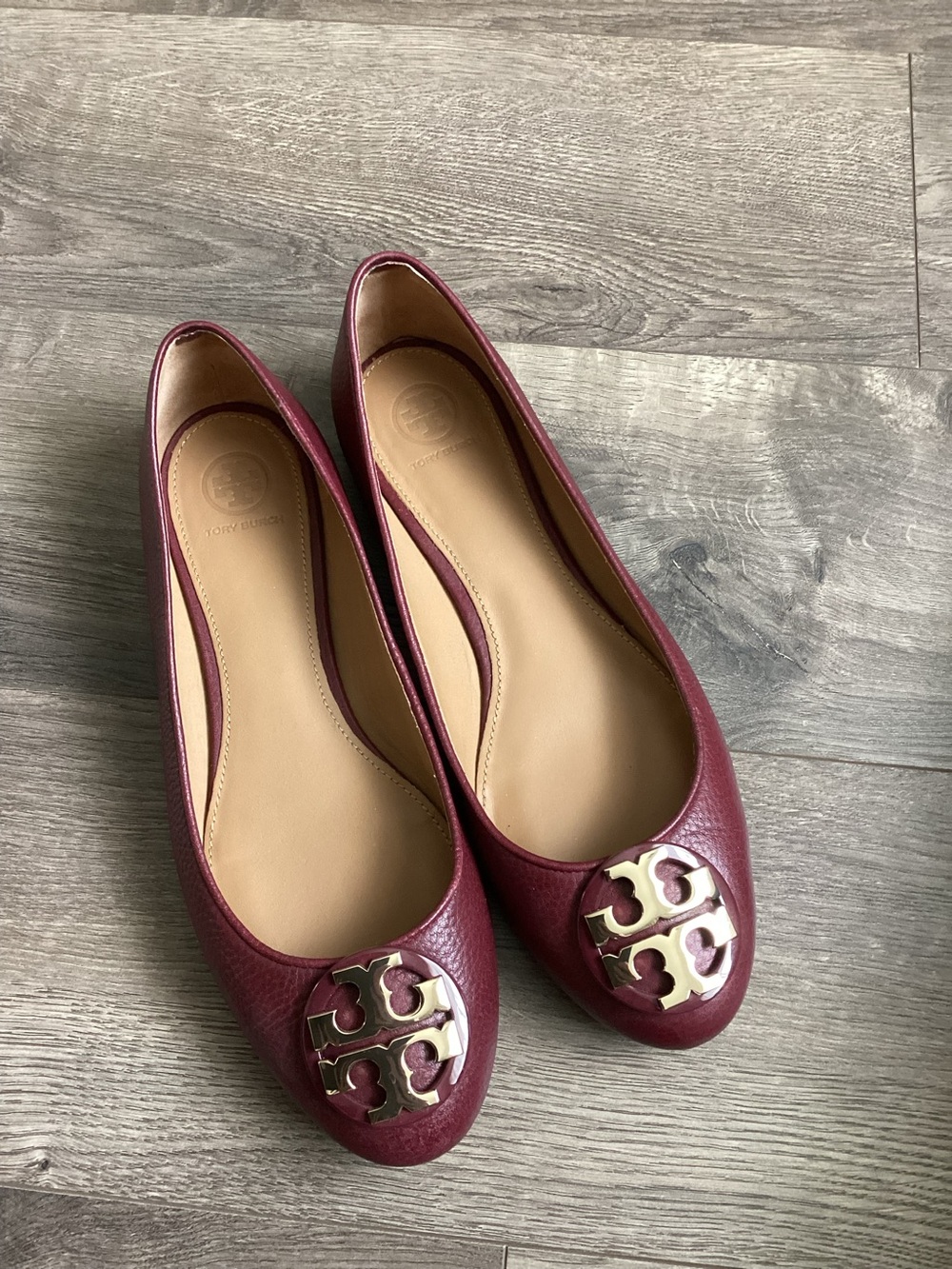 Tory Burch claire Leather Logo Ballet Flats women’s size 9